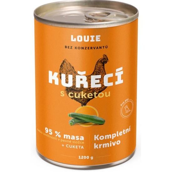 Louie konzerva pro psy kuřecí s cuketou 1200 g