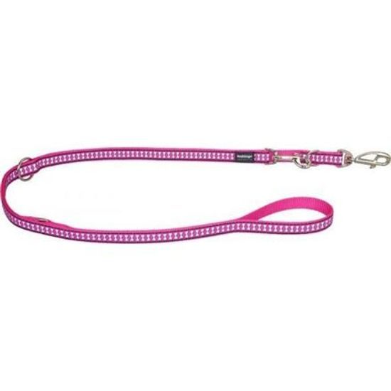 Red Dingo Vodítko přepínací 20 mm x 2 m Bones Rfx Tmavě Růžová