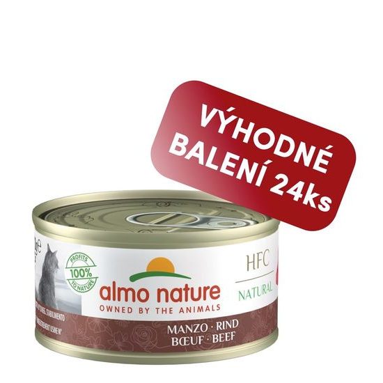 Almo Nature HFC Natural Hovězí 70g výhodné balení 24ks