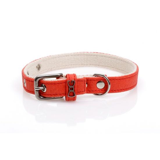 FUNKY DOG korálově Červený Piñatex obojek