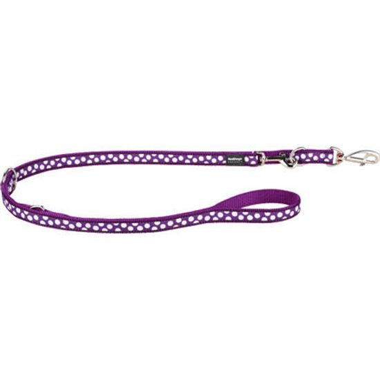 Red Dingo Vodítko přepínací20 mm x 2 m White Spots on Purple