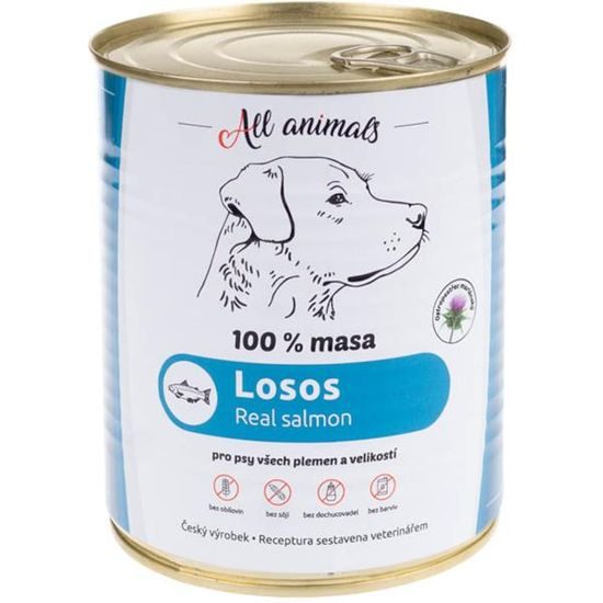 All Animals konzerva pro psy losos mletý 800g