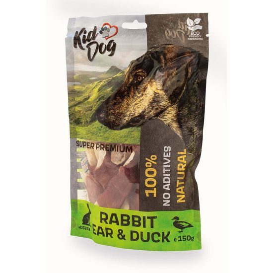 KidDog SUPER PREMIUM 100% kachní prsa na králičím uchu 150 g