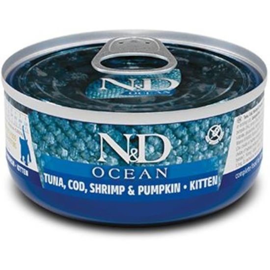 N&D OCEAN Cat konzerva Tuna, Cod, Shrimp & Pumpkin Kitten 70 g