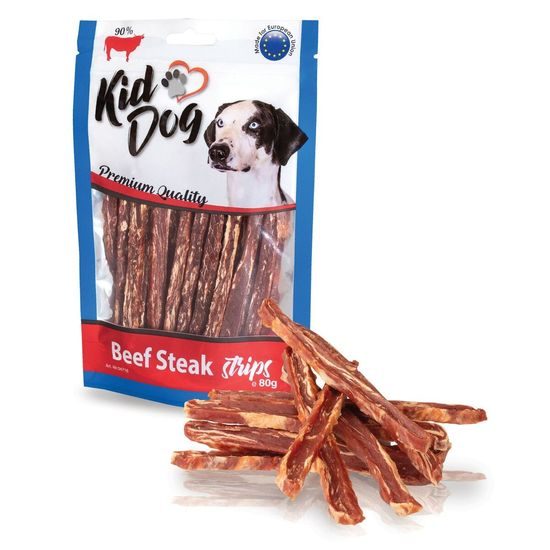 KidDog hovězí steak v proužku 80 g