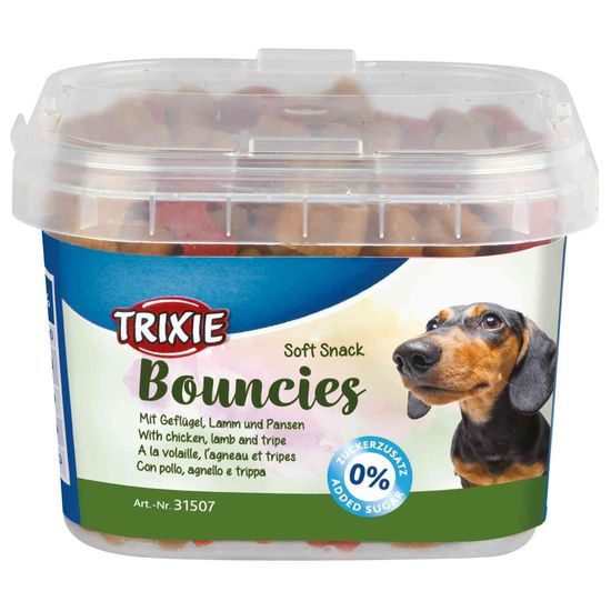 Trixie Soft Snack BOUNCIES mini kostičky kuřecí jehněčí dršťky 140 g
