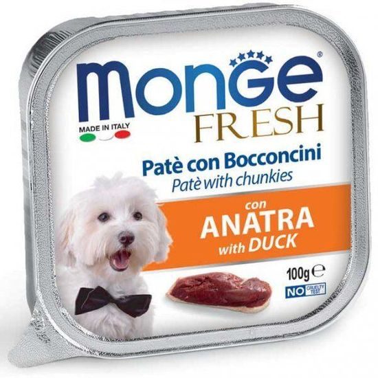 Monge FRESH paštika a kousky s kachnou 100 g pro psy