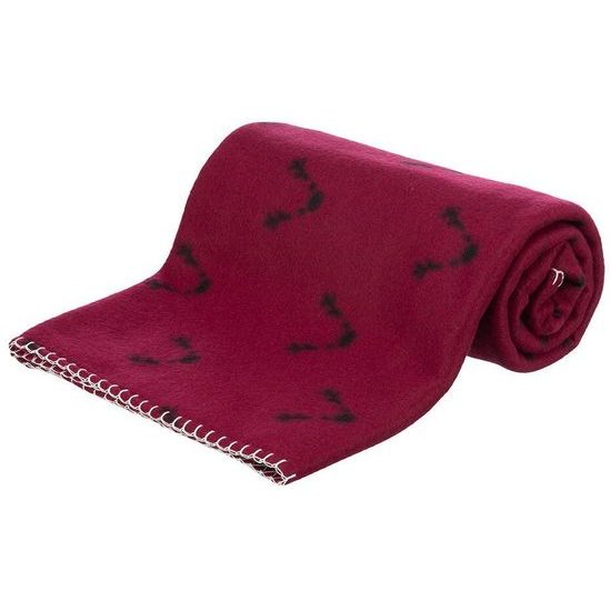 Trixie Xmas vánoční fleecová deka NATALYA, 100 x 70 cm, vínová/světlemodrá/šedá