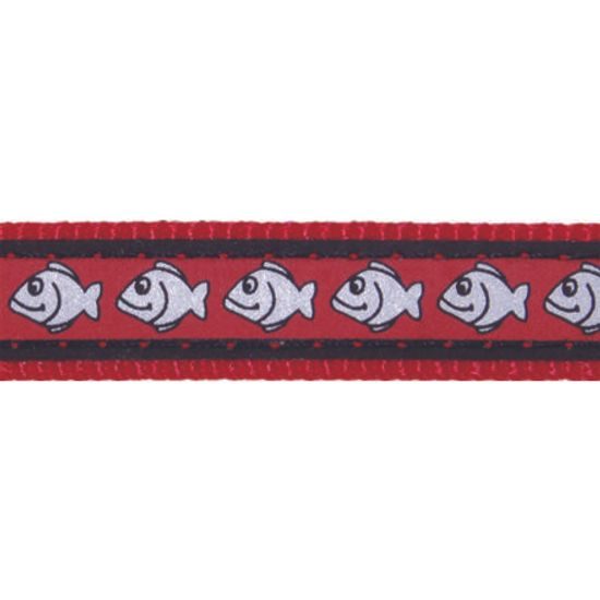 Red Dingo Obojek pro kočky Fish Rfx Červená