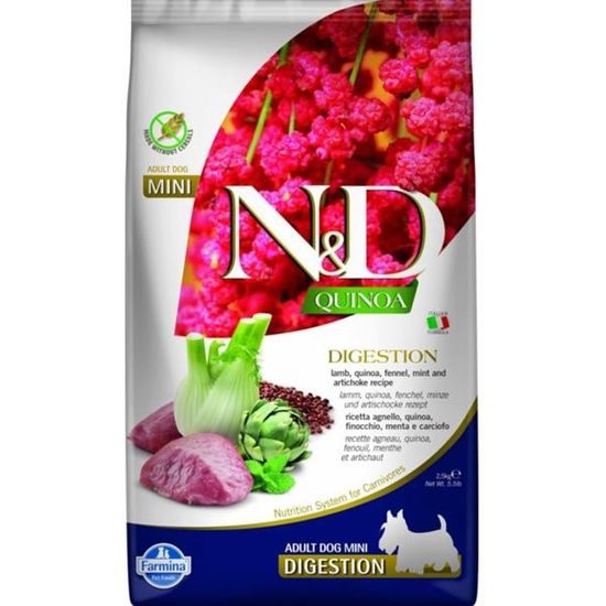 N&D QUINOA Dog GF Digestion, Lamb & Fennel Adult Mini 2,5 kg