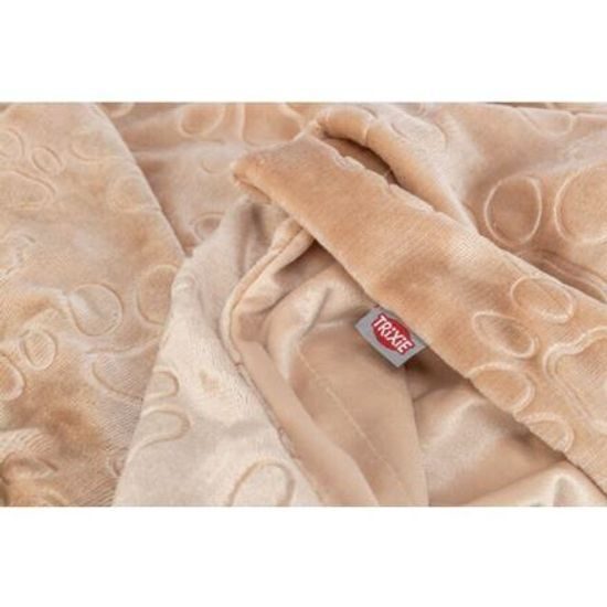 Trixie Plyšová deka BARRY dvouvrstvý samet béžová