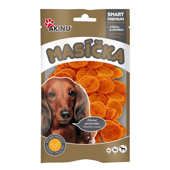 Akinu MASÍČKA Kuřecí chipsy pamlsek pro psy 75 g