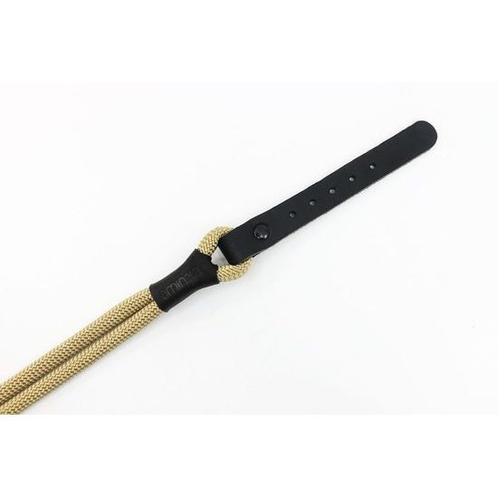 Aminela Obojek lano s kůží černé kování béžová