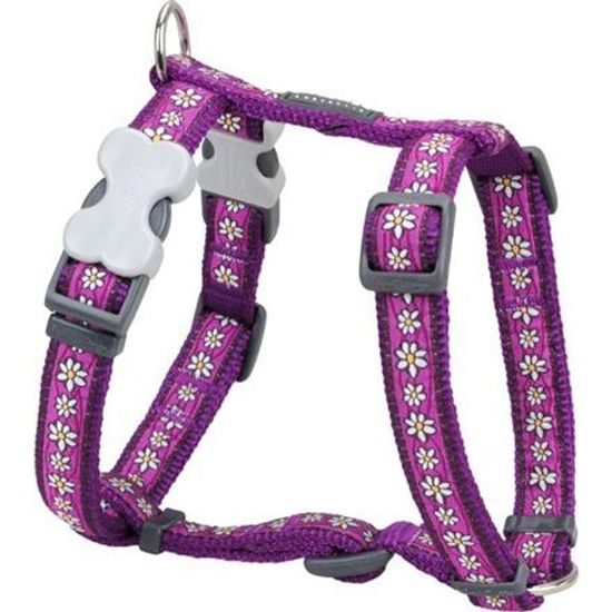 Red Dingo Postroj RD 12 mm x 30-44 cm - Daisy Chain Purple