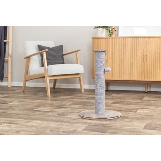 Trixie Škrabací sloupek LIVIA s plyšovou kuličkou 64 cm sisal/plyš béžovošedá