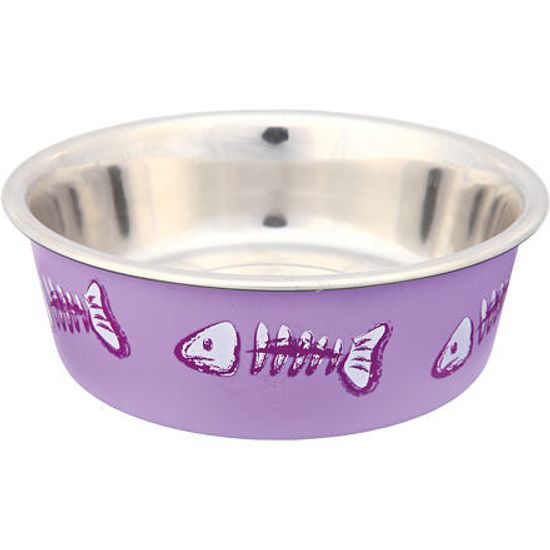 Trixie Nerez miska pro kočky s barevným potiskem 0,3l/12cm
