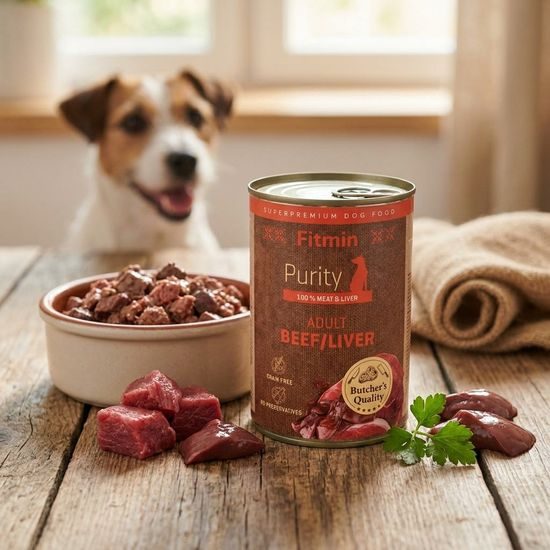 Fitmin Purity Konzerva hovězí s játry pro psy 400 g