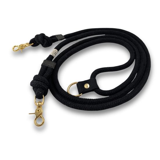 FUNKY DOG Černé lněné ekologické vodítko 2,5 m