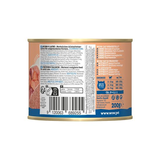 WOW Cat Konzerva Paté Kuře s lososem Adult 200g