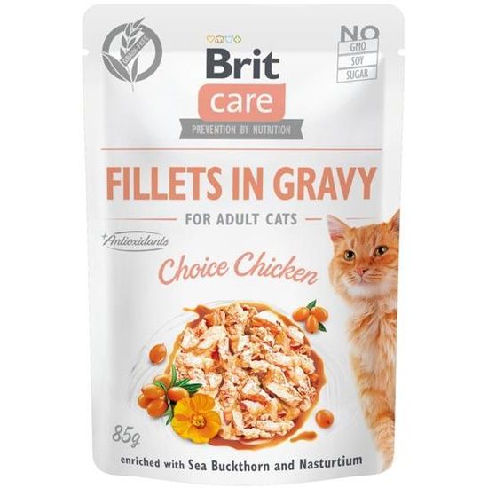 Brit Care Cat kapsička Fillets in Gravy Choice Chicken  85 g