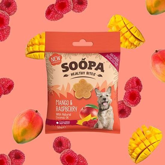 Soopa Pets Soopa Healthy Bites s mangem a malinou 50 g