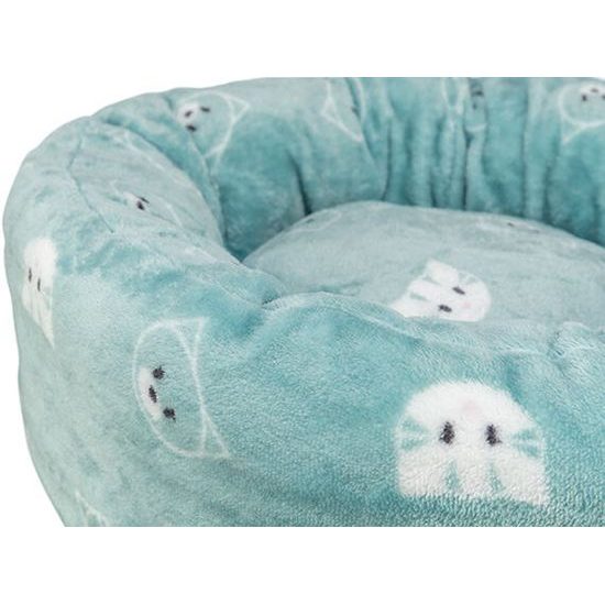 Trixie Kulatý pelíšek MIMI 50 cm motiv kočičí hlavy šalvějová LIMITOVANÁ NABÍDKA