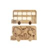 Velký červený BUS se zvířátky dřevěné puzzle - ČESKÁ VERZE