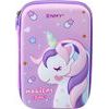 Penál s jednorožcem 3D fialový