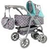 Alice kombinovaný kočárek pro panenky 3v1 - 9662M šedo-mentolový