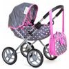 Doris kočárek pro panenky 9325 šedo-růžový Retro