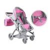 Kočárek pro panenky 4v1 kombinovaný Alice 4543 růžový