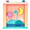 Ecotoys dřevěná edukační kostka s labyrintem Dino Cube 5v1
