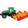 Zelený traktor s oranžovým kultivátorem pro děti