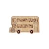 Velký červený BUS se zvířátky dřevěné puzzle - ČESKÁ VERZE