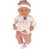 Panenka miminko v růžovém oblečku s dudlíkem a dečkou - 46cm