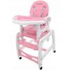 Ecotoys jídelní židlička s houpačkou 3v1 růžová