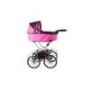 Kočárek pro panenky Alice retro růžovo-černý