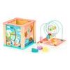 Ecotoys dřevěná edukační kostka s labyrintem Dino Cube 5v1