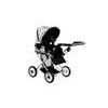 Alice kočárek pro panenky 9346 kombinovaný černo-bílý