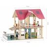 Ecotoys dřevěný domeček pro panenky Modern + 4 panenky