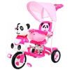 Dětská tříkolka s vodící tyčí Panda růžová