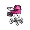 Kočárek pro panenky Alice retro růžovo-černý