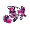 Doris velký sportovní kočárek pro panenky 3v1 - 9662 růžový s puntíkama