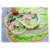 Ecotoys dřevěná vláčkodráha na baterie 50 dílků s podložkou