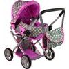 Kočárek pro panenky Alice 9346D kombinovaný šedo-růžový