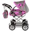 Alice kočárek pro panenky kombinovaný 5246W šedo-růžová