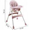 Ecotoys jídelní židlička 2v1 Pink HC823 růžová