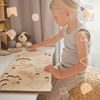 Stromy, listy a plody -- edukačná drevená puzzle 26x49 CM SLOVENSKÁ VERZIA