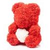 Medvídek z růží červený s bílým srdcem Rose Bear 40 cm