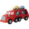 Nákladní auto se 3 autíčky, helikoptérou, světly a zvuky Transport Car červené